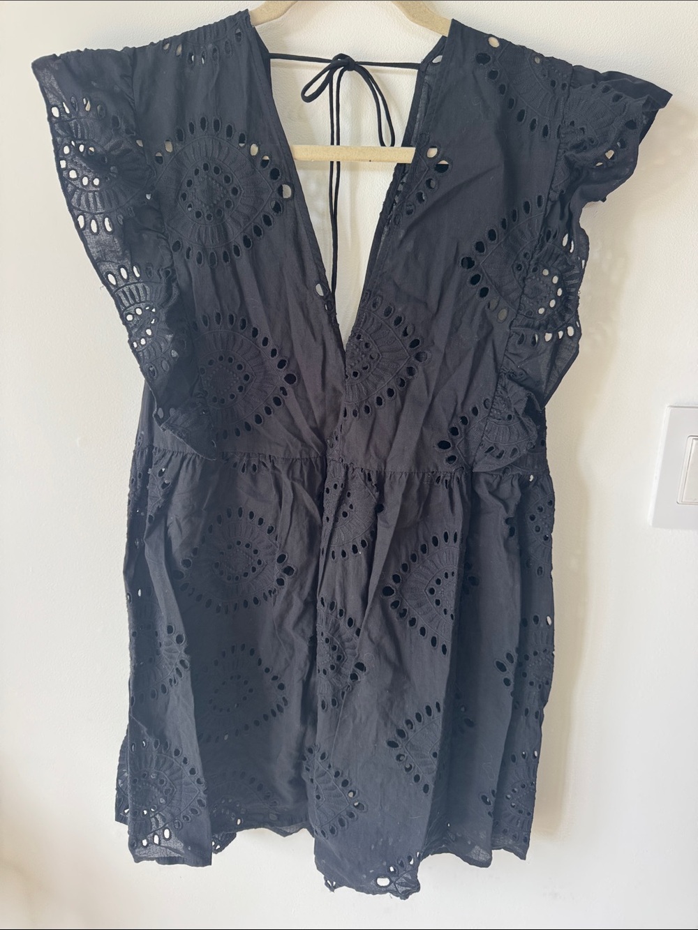 Zara Black Eyelet Mini Dress